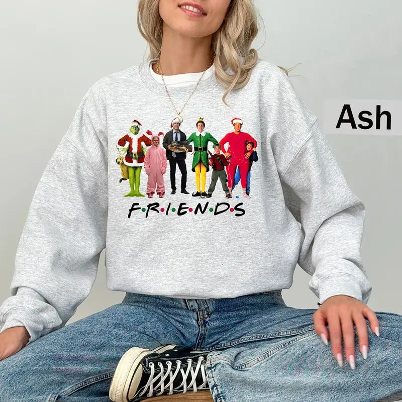 Christmas Friends Shirt, Christmas Movie Watching Sweatshirt, Funny Christmas Family Tee Shirt, Christmas Movie Characters Sweater, Xmas Gifts