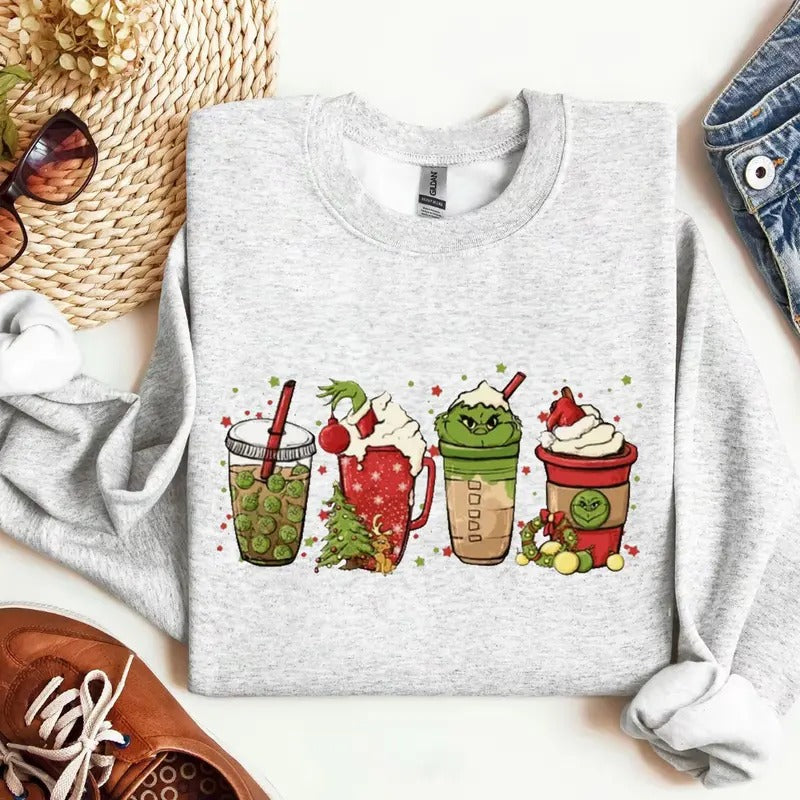 Christmas Funny Coffee lover Sweatshirt, Xmas Crewneck Sweatshirt, Family Sweatshirt, Christmas 2024