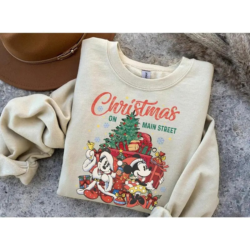 Christmas On Main Street Sweatshirt Tshirt, Friends Shirt, Family Matching Xmas Shirts for Trip,Christmas On Main Street Shirt
