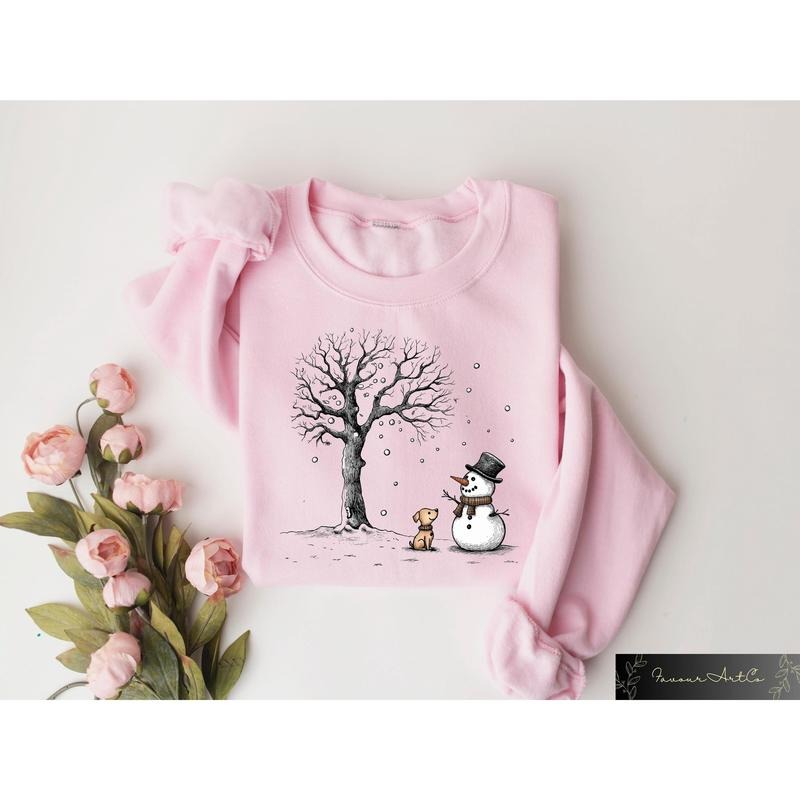 Christmas Snowman Sweatshirt, Snowman With Dog Shirt, Dog Owner Xmas Sweater, Funny Christmas Gifts, Christmas Matching Shirts