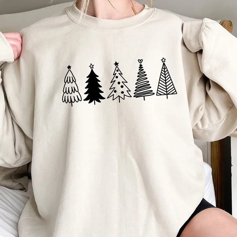 Christmas Sweatshirt, Christmas Tree Sweatshirt, Christmas Minimal Sweatshirt, Holiday Sweaters for Women, Winter Sweatshirt, Christmas Gift