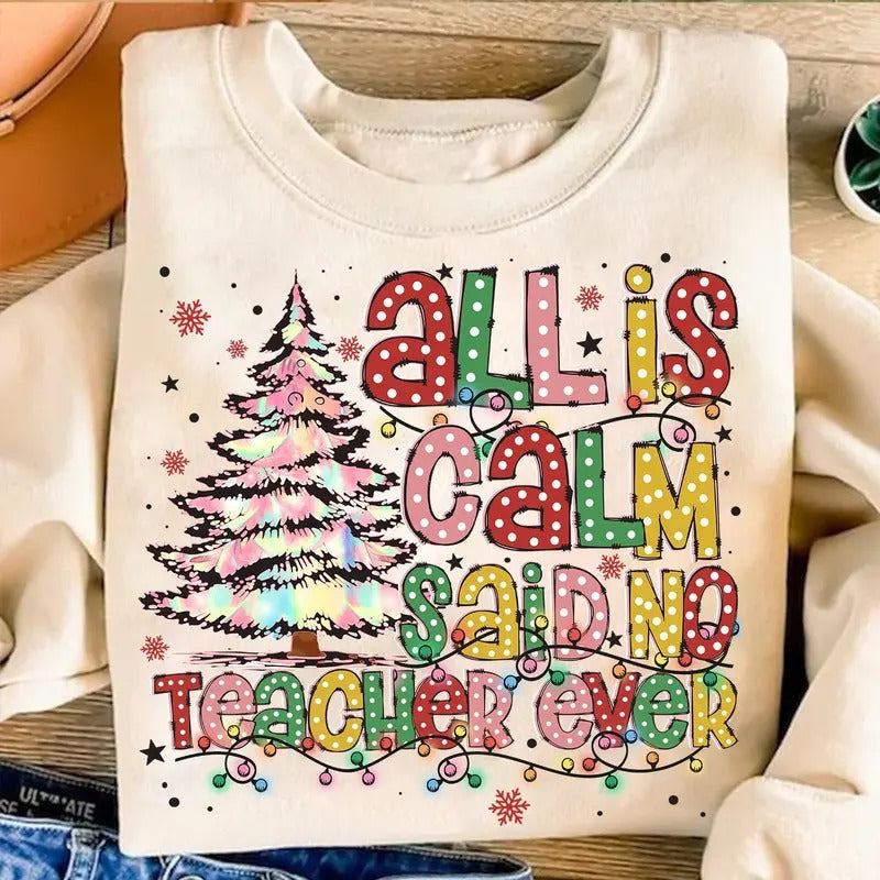 Christmas Teacher Shirt, Teacher Coquette Christmas Sweatshirt, Iridescent Xmas Tree Shirt, Trendy Christmas, Retro Christmas Sweater, Xmas Pencil Shirt