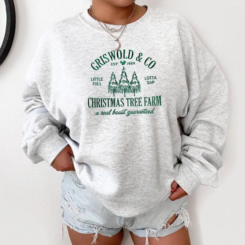 Christmas Vibes T-Shirt,Griswold's Christmas Tree Farm Embroidered Sweatshirt , Christmas Shirt Holiday Cute Women's Gift, Christmas Vibes, Christmas Season, Christmas Style, Christmas Sweater,