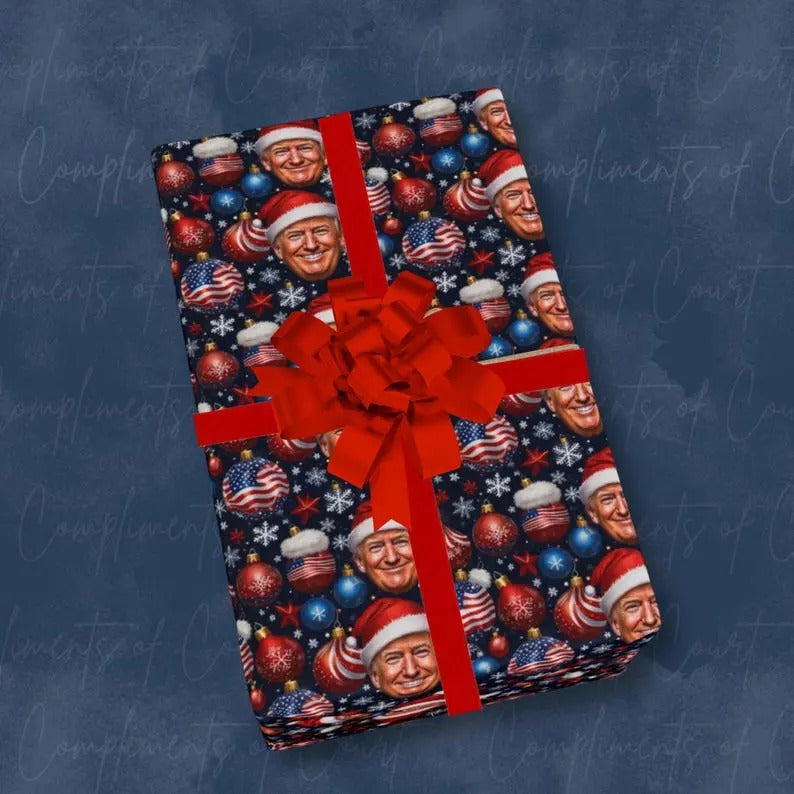 Christmas Wrapping Papers, Holiday Gift Wrap, MAGA Donald Trump Design