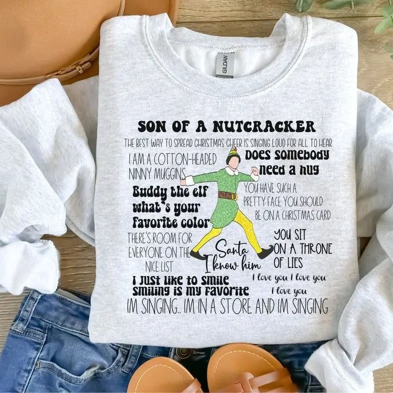 Christmas elf Crewneck sweatshirt, elf sweatshirt, plus size Christmas, 2024 happy Christmas, holiday crew neck, girly Christmas, Chrismtas movies Shirt,Christmas Elf Shirt,Christmas Movie Shirt,Xmas Tee