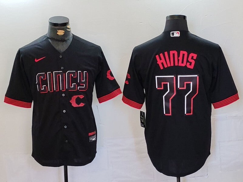 Cincinnati Reds #77 Rece Hinds Reds City Adult Style 1