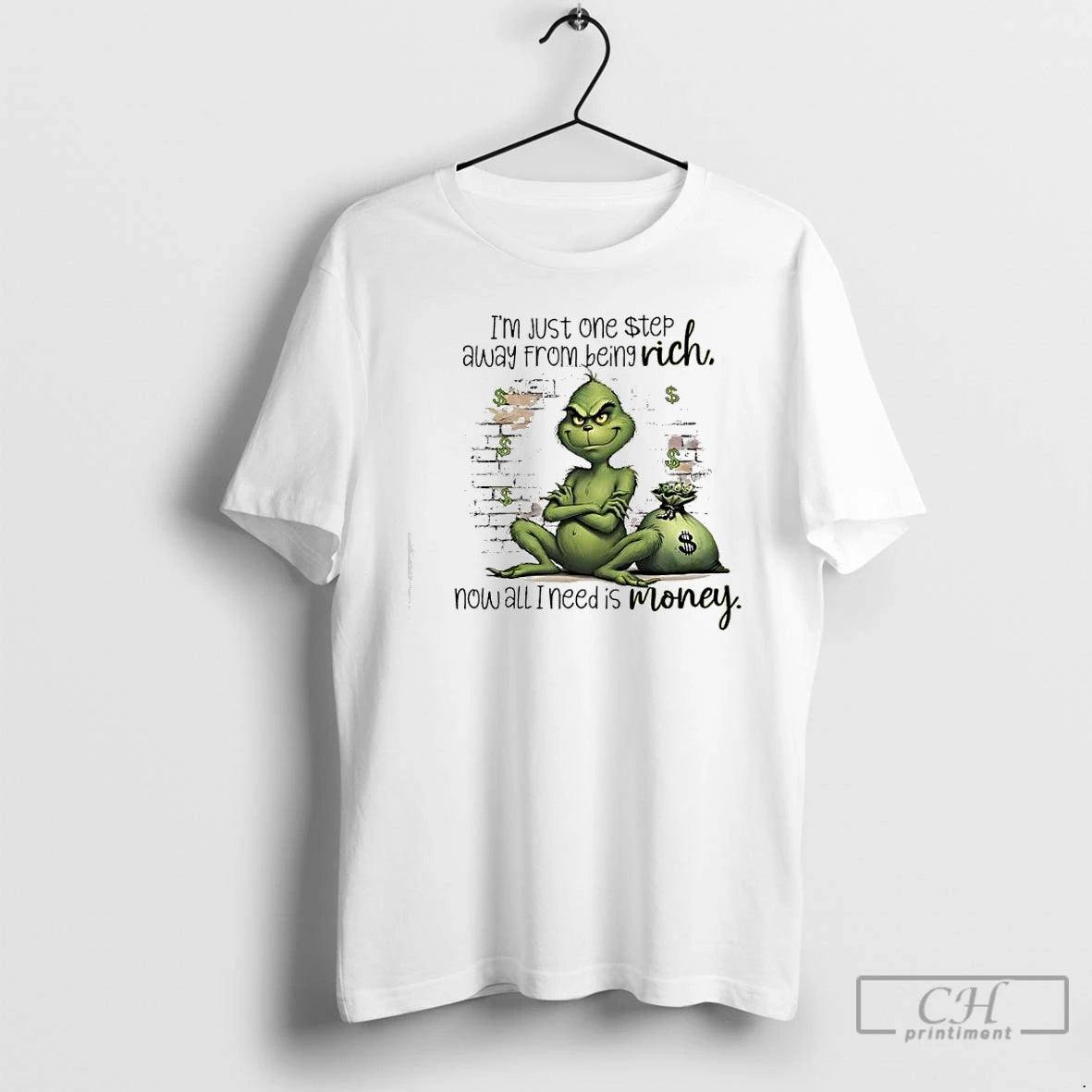Classic Grinch Just One Step Away From Being Rich Rich Now All I Need Is T-Shirts, Hoodie, Sweatshirt | WearSparks.com