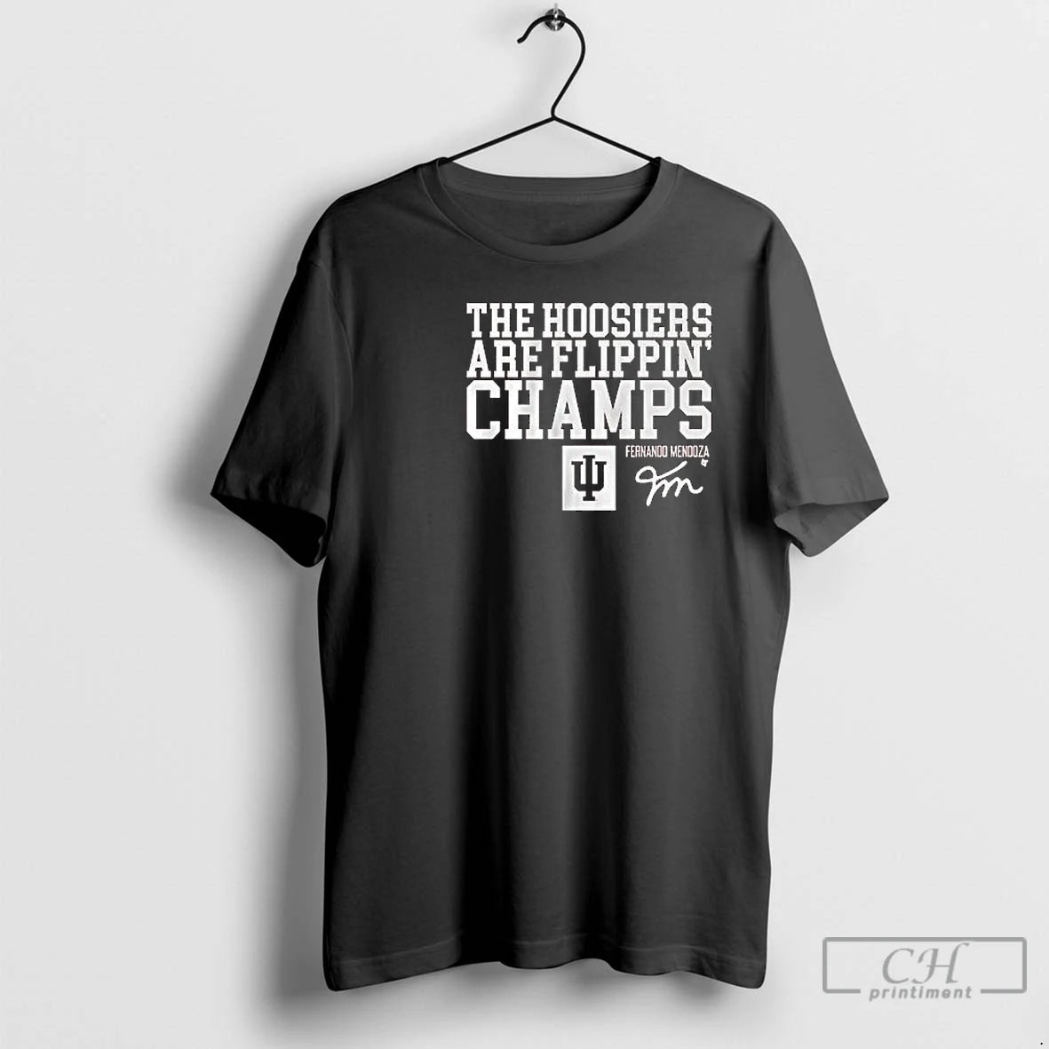 Classic Indiana Football Fernando Mendoza The Hoosiers Are Flippin Champs Circle Black T Shirts Sweater Hoodie, Sweatshirt