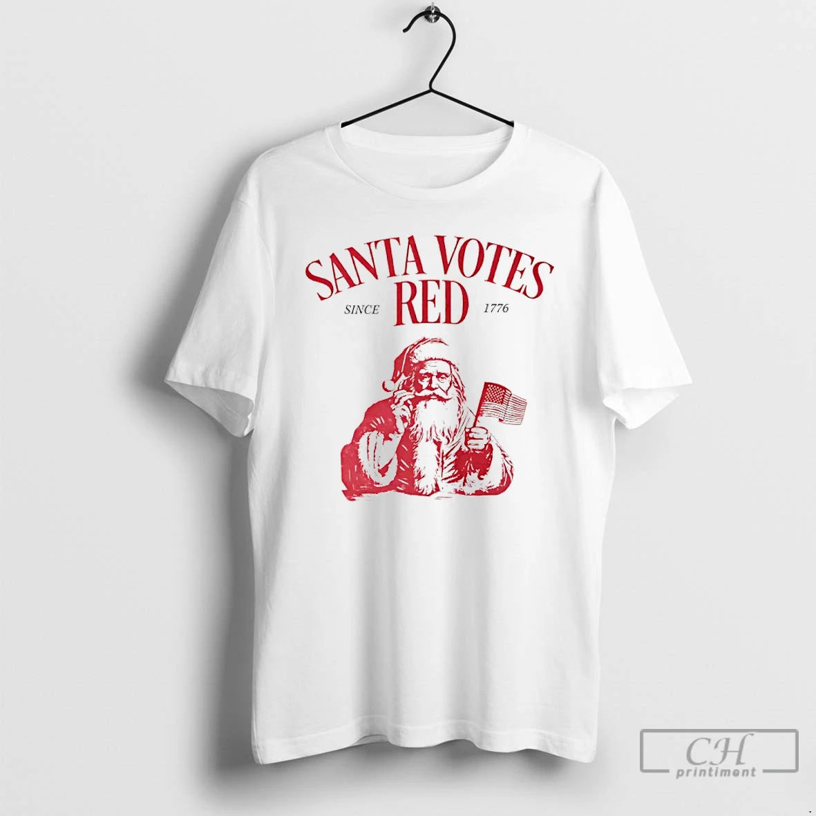 Classic Santa Votes Red Since 1776 Christmas