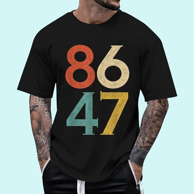 Classic Vintage 80s Style 86 47 Anti Trump Unisex T-Shirt, Cotton 100%, Top Trending Fashion