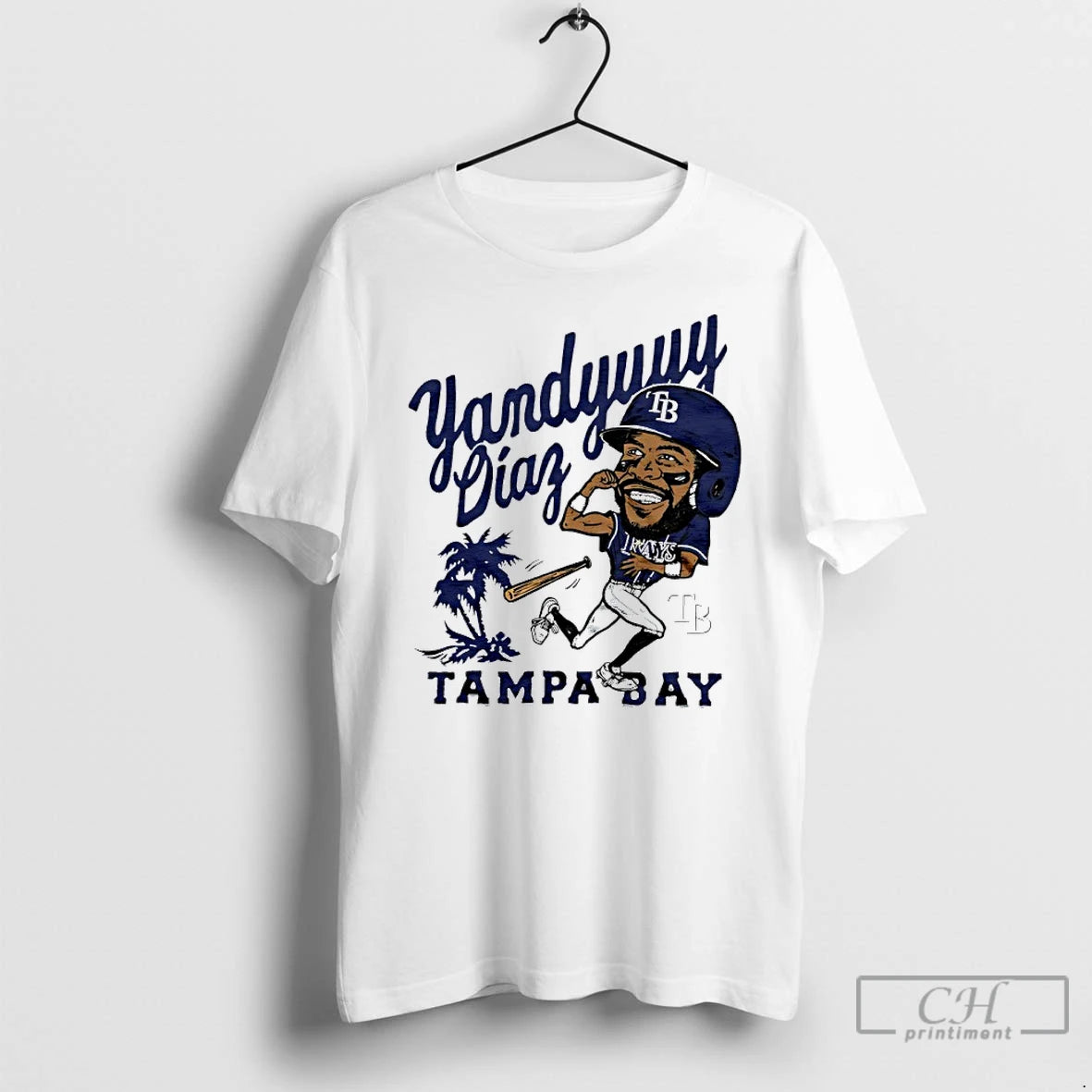 Classic Yandy Diaz Tampa Bay Rays Baseball Player Caricature