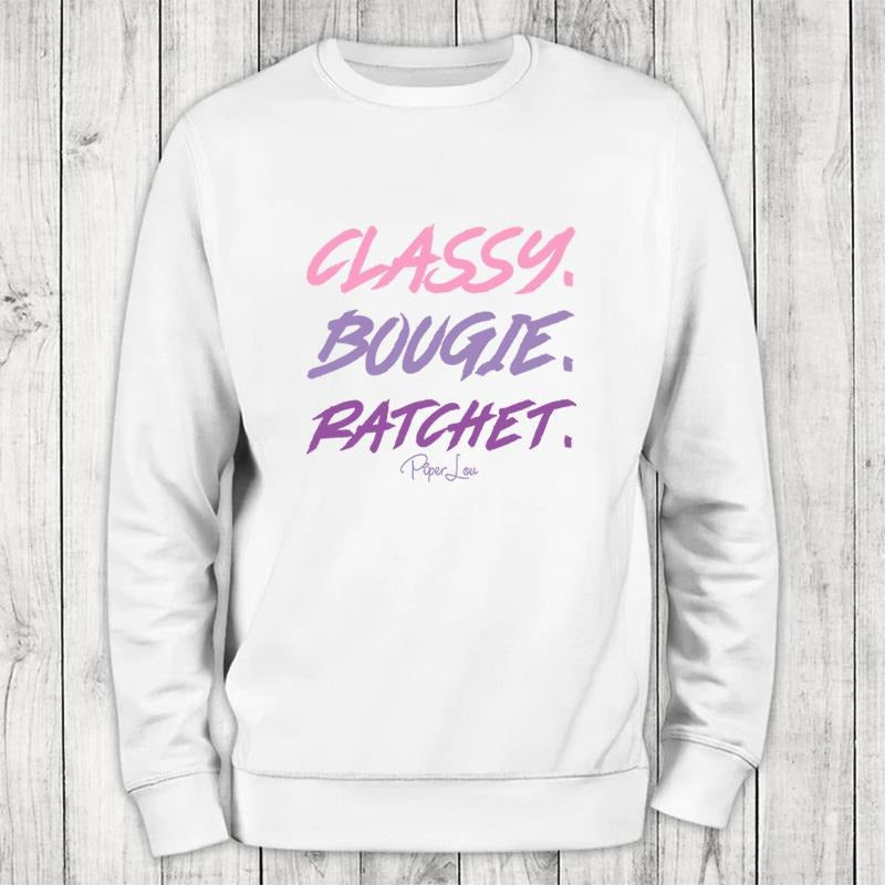 Classy Bougie Ratchet Color Sweatshirt Classic Womenswear