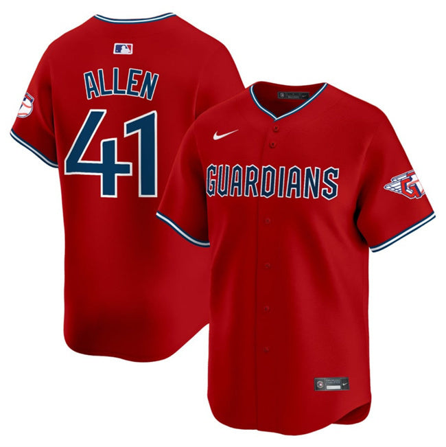 Cleveland Guardians #41 Carlos Santana Red Alternate Limited Stitched Baseball Jersey
