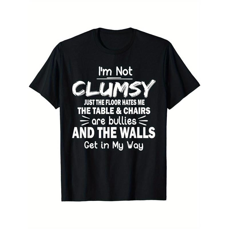Clumsy Chic Graphic Tee - Men's Short Sleeve T-Shirt - Comfy Stretchy Trendy Tees for Summer, Casual Daily Style Fashion Clothing with Humorous Design Made in USAstyle{n002}2