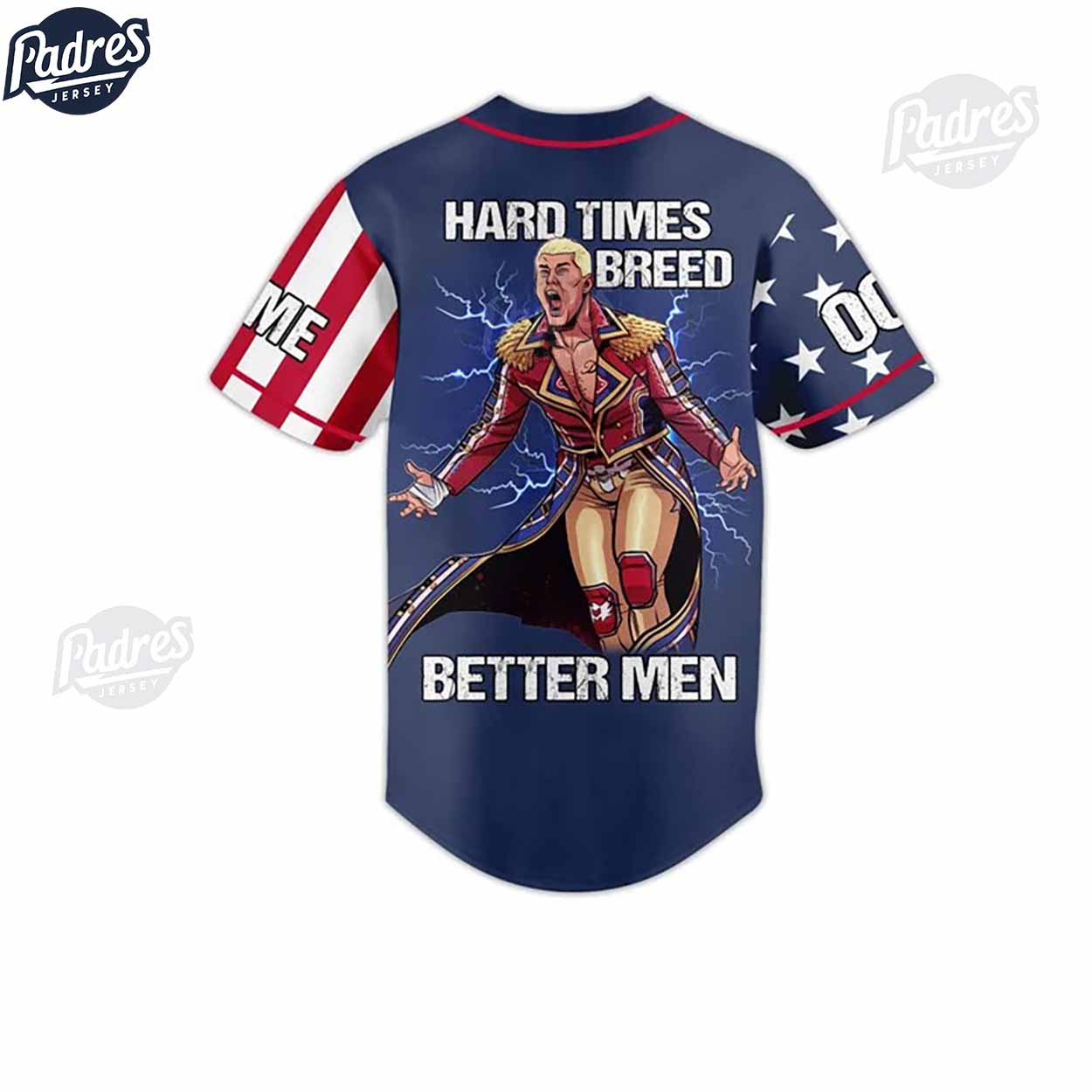 Cody Rhodes Hard Times Breed Better Men Custom Baseball Jersey - Padres Jersey Oasis: Elevate Your Baseball Style Game