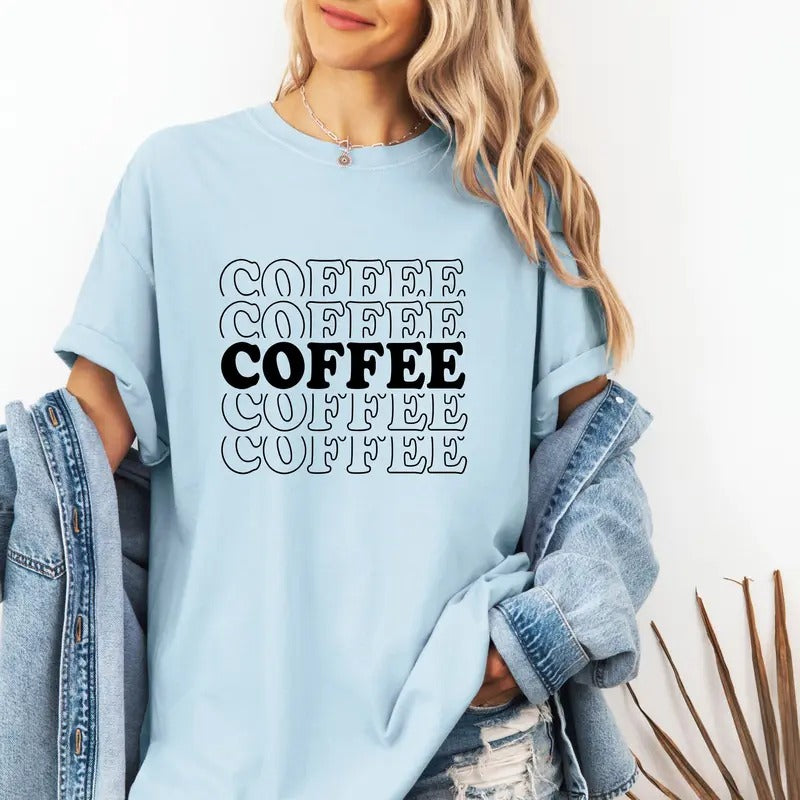 Coffee Custom colors tee shirt Casual Comfort Cotton Top Womenswear Breathable Everyday