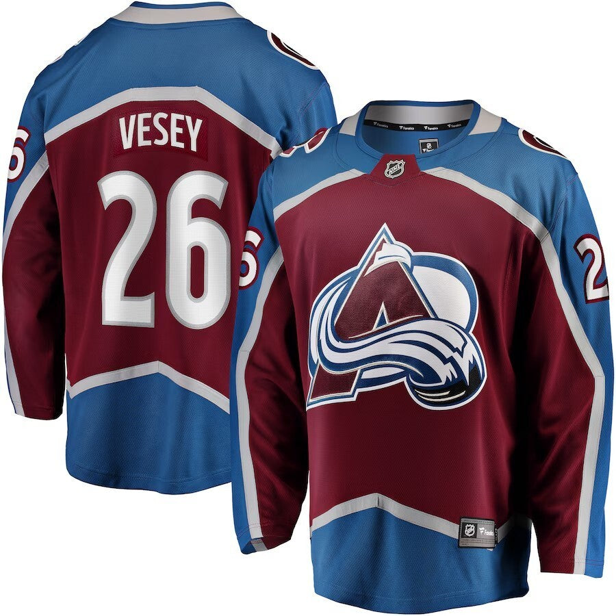 Colorado Avalanche #26 Jimmy Vesey Home Breakaway Jersey - Burgundy