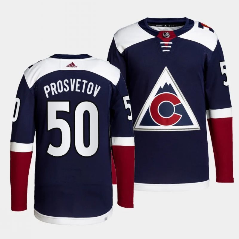 Colorado Avalanche #50 ivan prosvetov alternate navy jersey