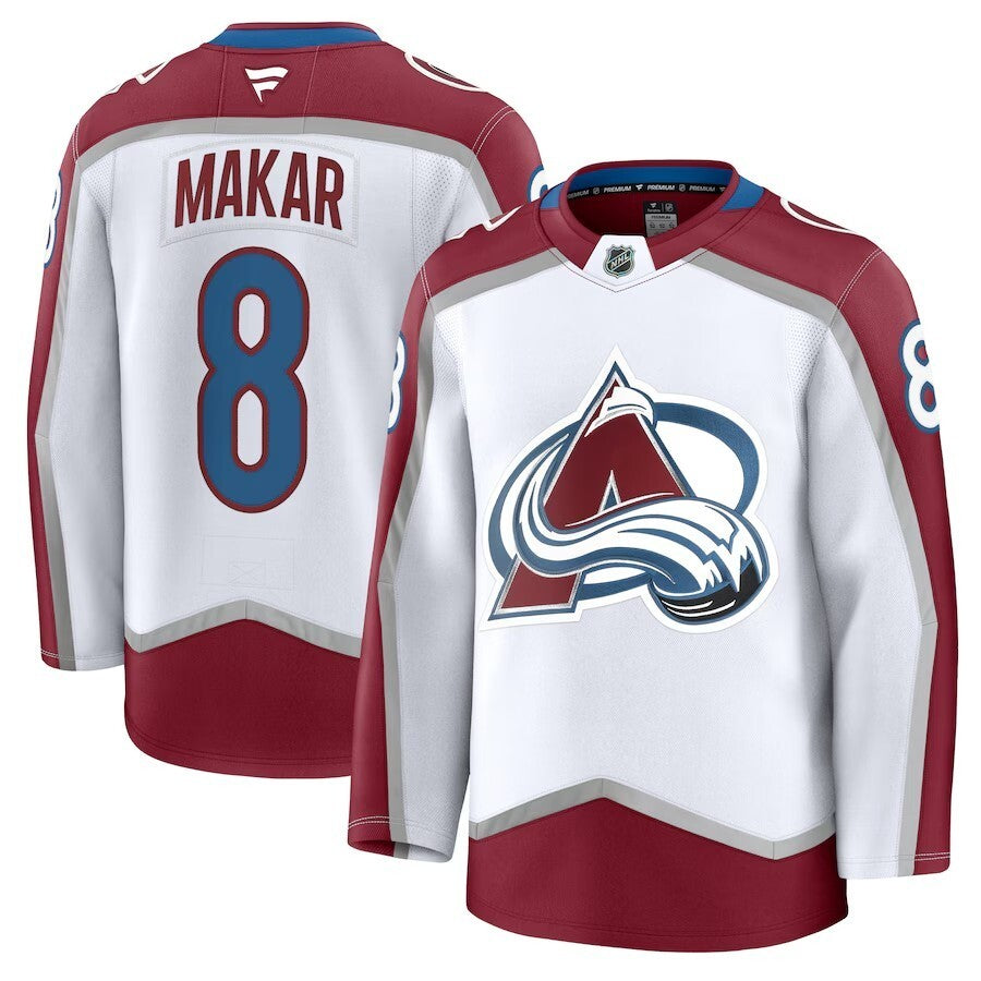 Colorado Avalanche #8 Cale Makar Away Premium Jersey - White