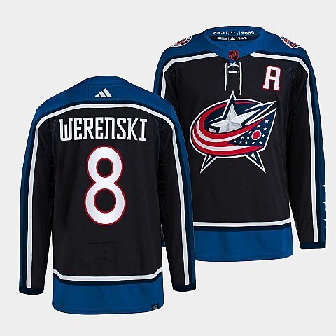 Columbus Blue Jackets #8 zach-werenski-navy-2022reverse-retro-2.0-authentic-primegreen-jersey Style 1