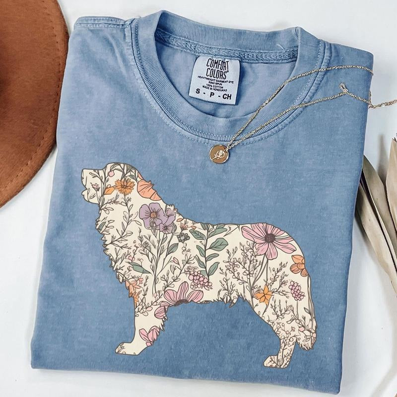 Comfort Colors Bernese Mountain Dog Shirt, Bernese Mountain Dog Mama Tee, Wildflower Dog Shirt, Dog Lover Gift
