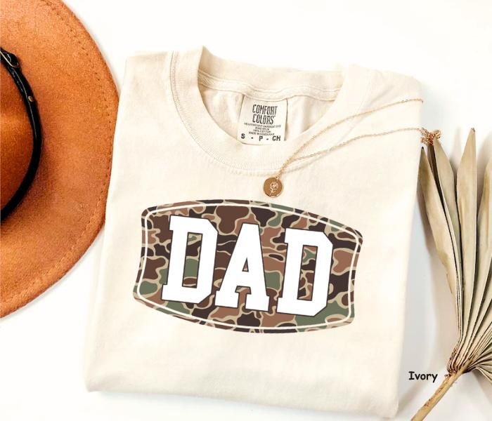 Comfort Colors Camo Dad T-Shirt, Thoughtful Gift for Father's Day, Father's Day Gift, For Man