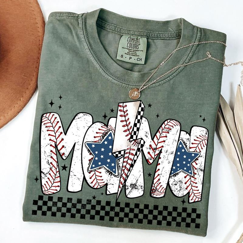 Comfort Colors Checkered Baseball Mama Shirt, Baseball Game Day Shirt, Birthday Gift for Mom, Baseball Mom Tee, Mothers Day Gift
