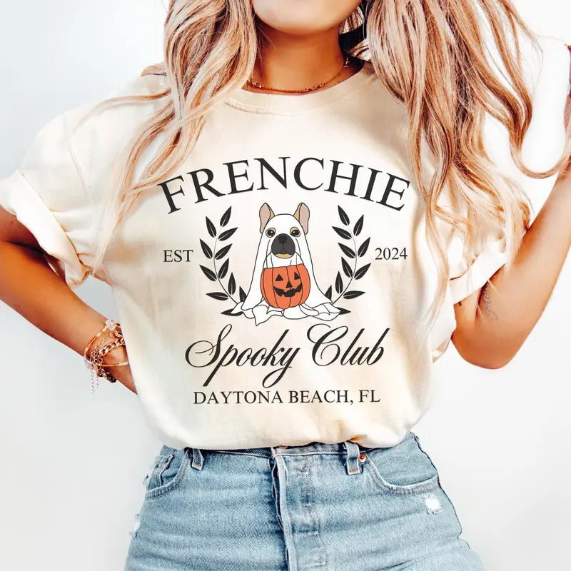 Comfort Colors Custom Halloween Frenchie Dog Shirt, Frenchie Halloween Dog, Frenchie Lover Shirt, Gift for Frenchie Dog Owner