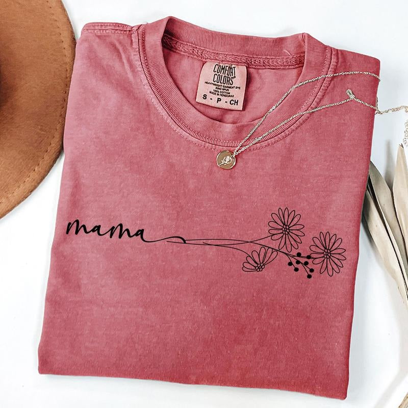 Comfort Colors Daisy Mama Shirt, Cute Mama Tee, Daisy Mom Shirt, Daisy Flower T-Shirt, New Mom Gift