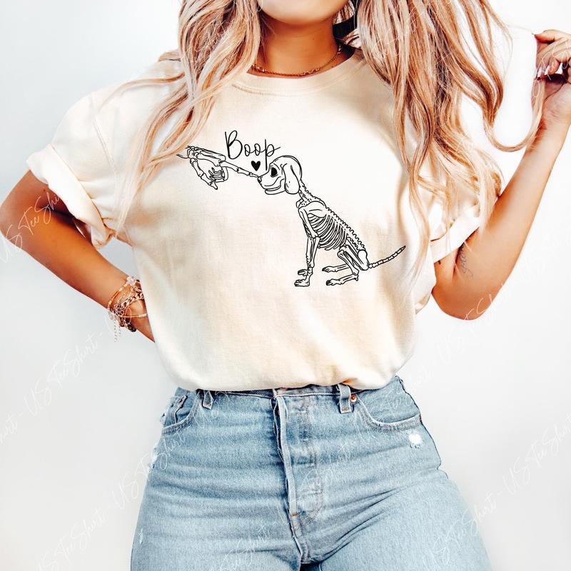 Comfort Colors Dog Skeleton Shirt, Funny Dog Shirt, Dog Lover Gifts, Dog Mom Shirt, Spooky Dog Shirt, Skeleton Shirt, Happy Halloween Shirt