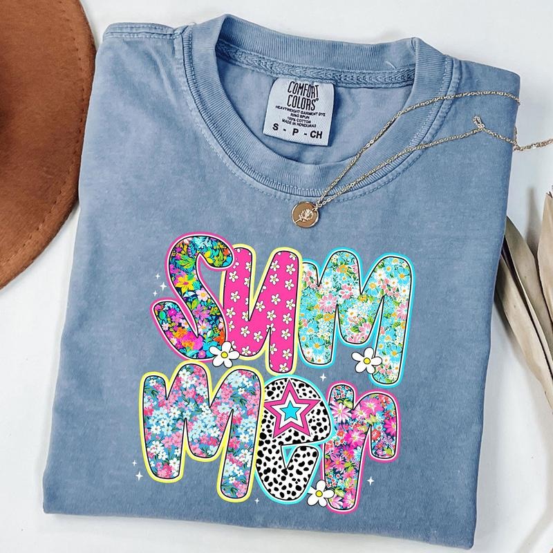 Comfort Colors Floral Summer Shirt, Trendy Summer T-Shirt, Retro Summer Tee, Unisex T-Shirt