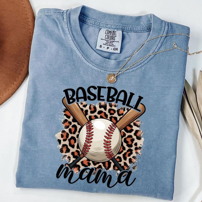 Comfort Colors Leopard Baseball Mama Shirt, Baseball Game Day Shirt, Birthday Gift For Mom, Sport Mom Tee, Mothers Day Gift