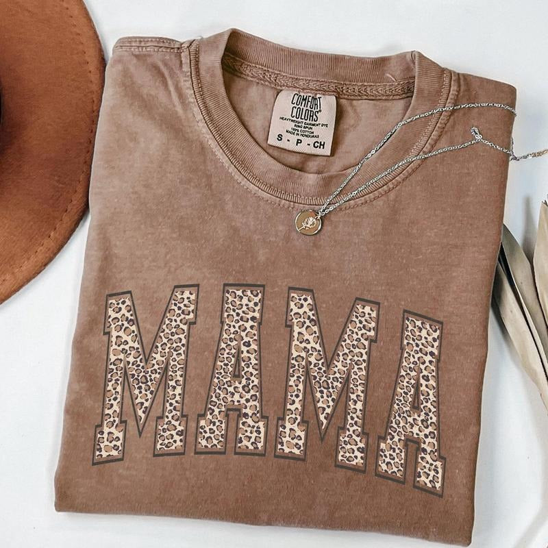 Comfort Colors Leopard Mama Shirt, Mothers Day Gift, Mom Shirt, Retro Mama Shirt, Gift For Mom, Mama Shirt, Leopard Mama T-Shirt