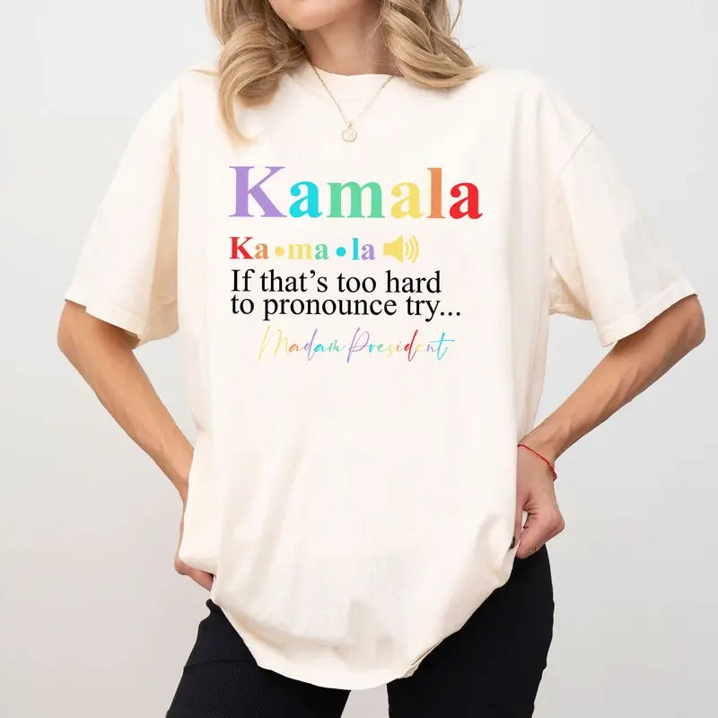 Comfort Colors Madam President Shirt, Kamala Harris Shirt, Democrat Tee, Election 2024 Shirt, Vote Democrat T-shirt, Colors Kamala Tee, US Election