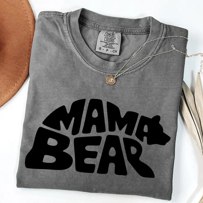 Comfort Colors Mama Bear Shirt, Cute Mom T-Shirt, Gift For Mom, Baby Shower Gifts, Pregnancy Reveal Shirt, Mama T-Shirt, Mom Life Shirt