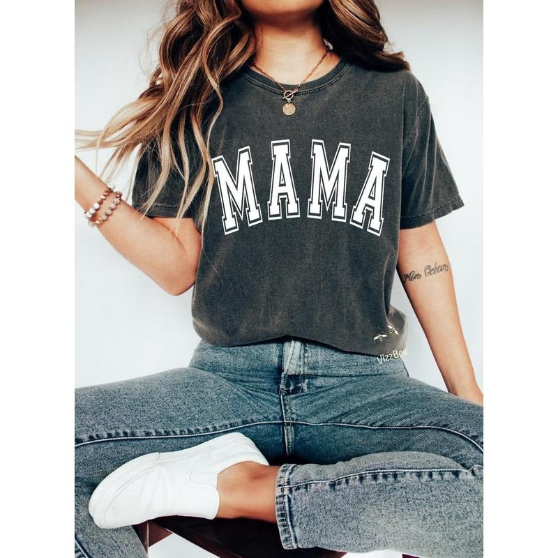 Comfort Colors Mama T-shirt, Retro Boho Mama Shirt, Gift for Mom, Baby Shower Gift, Mom Shirt