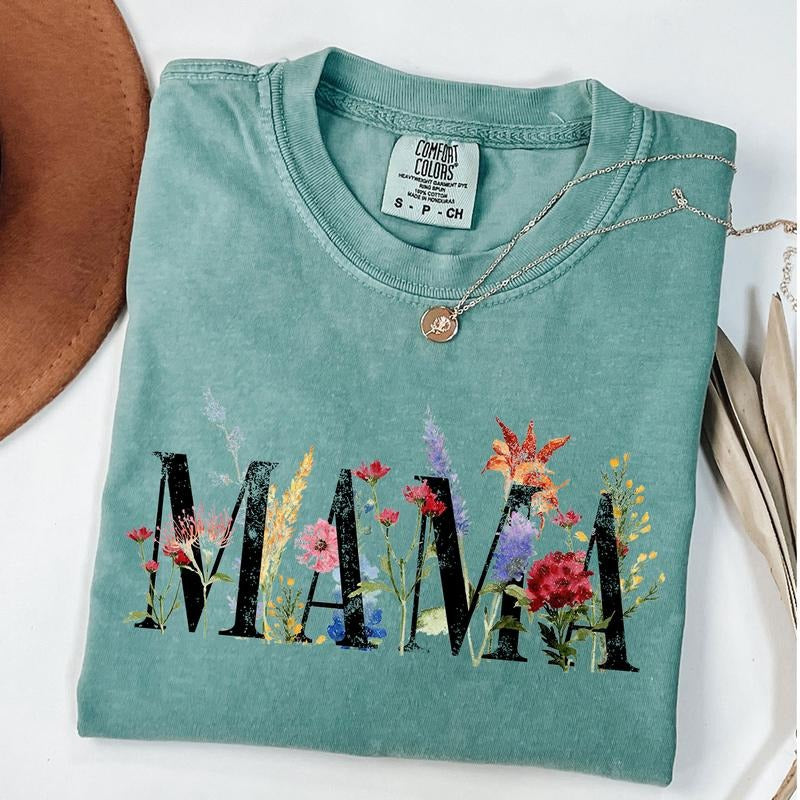 Comfort Colors Mama Wildflower Shirt, Floral Mom Shirt, Mothers Day Shirt, Mom Birthday Gift, Mothers Day Gift