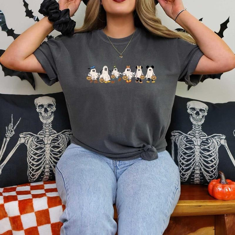 Comfort Colors Mic.key Friends Halloween Shirt, Mic.key and Friends Ghost Shirt, Retro Spooky Shirt, Halloween Shirt