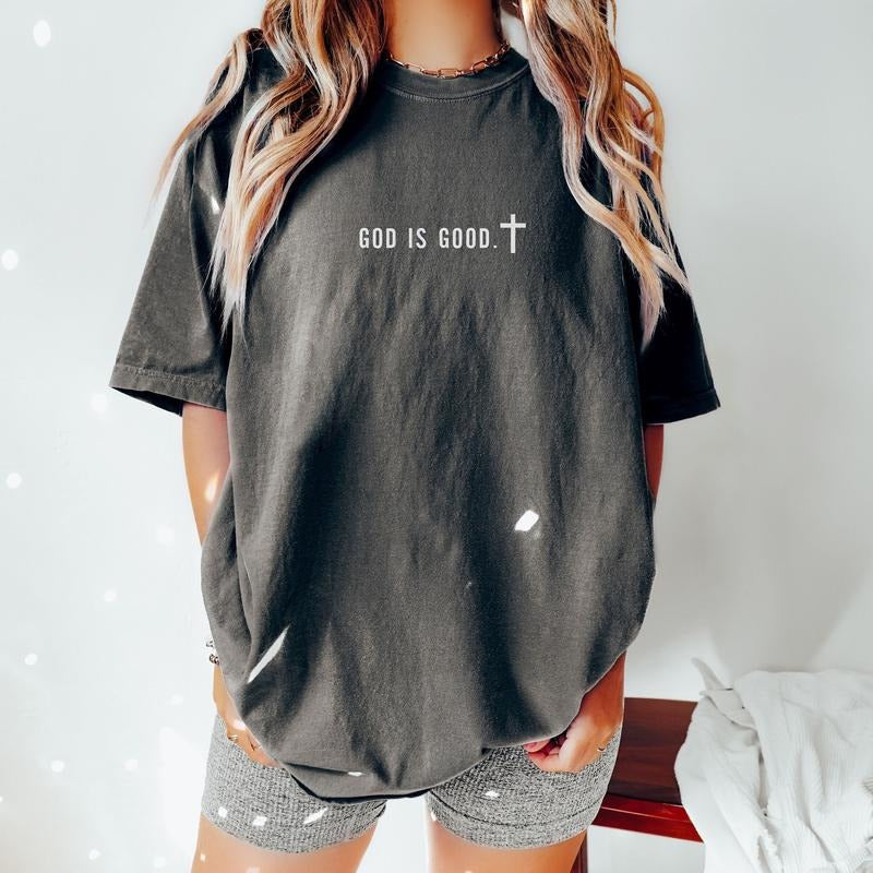 Comfort Colors Minimalist Shirt God is Good Trendy Christian T-Shirt Gift Faith Unisex T-shirt Faith Tee Church Group Shirts