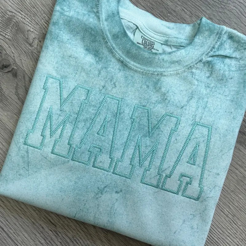 Comfort Colors Monochrome Embroidered Mama Tee