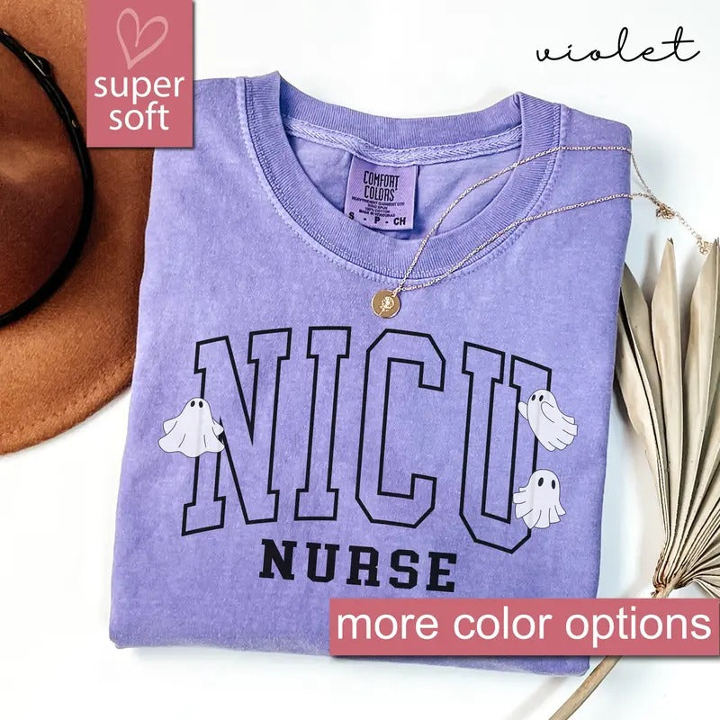 Comfort Colors NICU Halloween Shirt, Halloween NICU Nurse, Halloween Tee, Spooky NICU Nurse, Halloween Party Shirt