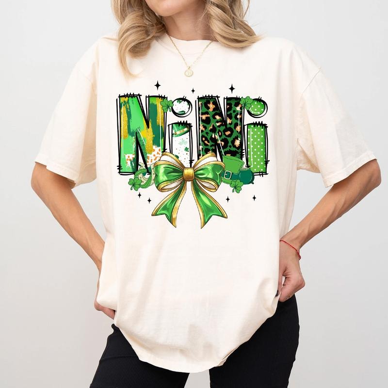 Comfort Colors Nini Patrick's Day Shirt, St Patrick's Day Mom Gift, Nini Coquette Shirt, New Mom Gift