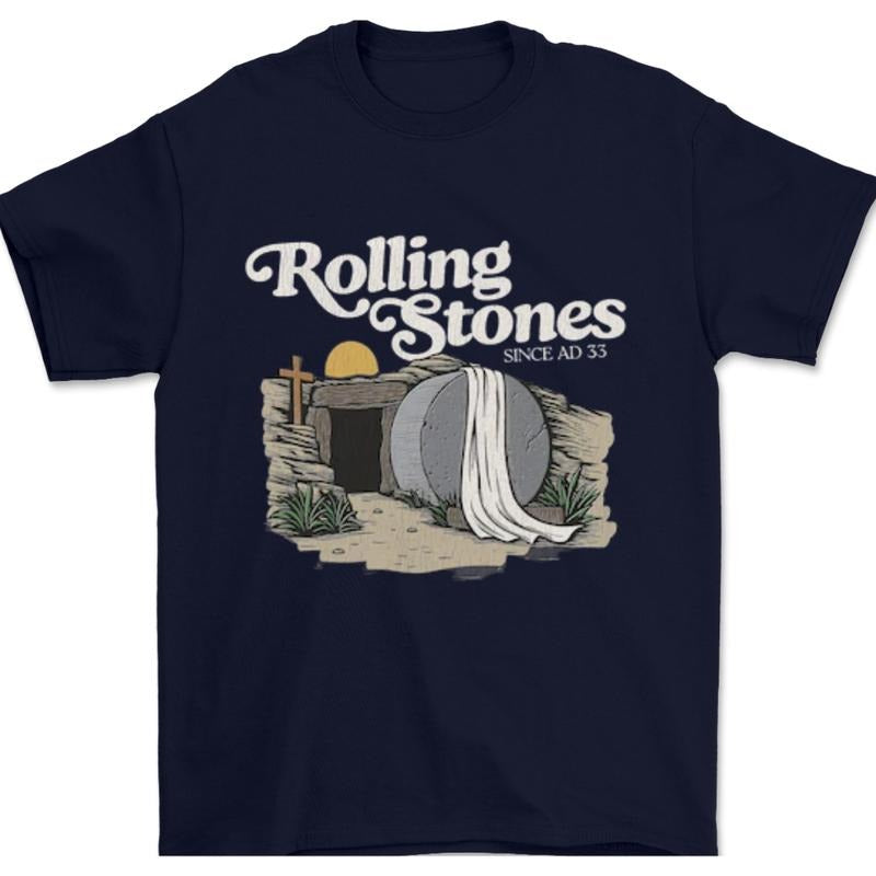 Comfort Colors Rolling Stones T-Shirt, Trendy Easter Clothing, Jesus Christ Shirt, Gift For Christian, Faith-Based Graphic Tee, Religion Tshirt