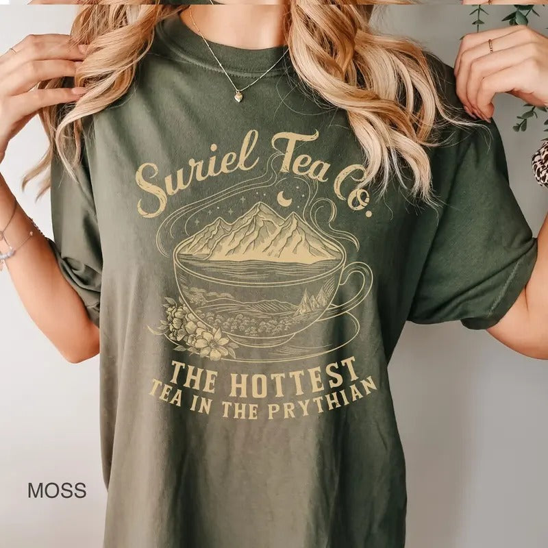 Comfort Colors SJM Suriel Tea Co tshirt, The Night Court, A Court of Thorns and Roses Court of Dreams tee, Velaris womenswear tee, Acotar Merch, Crescent City Shirt