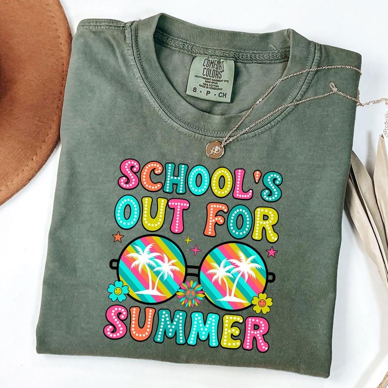 Comfort Colors School's Out for Summer Tee, Last day of School Shirt, Preppy Summer Teacher School T-Shirt
