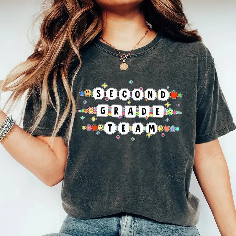 Comfort Colors Second Grade Teacher Shirt, Second Grade Team Shirt, 2nd Grade Team Tee, Cute Teacher Shirt, Back to School Shirt, First Day of School Shirt