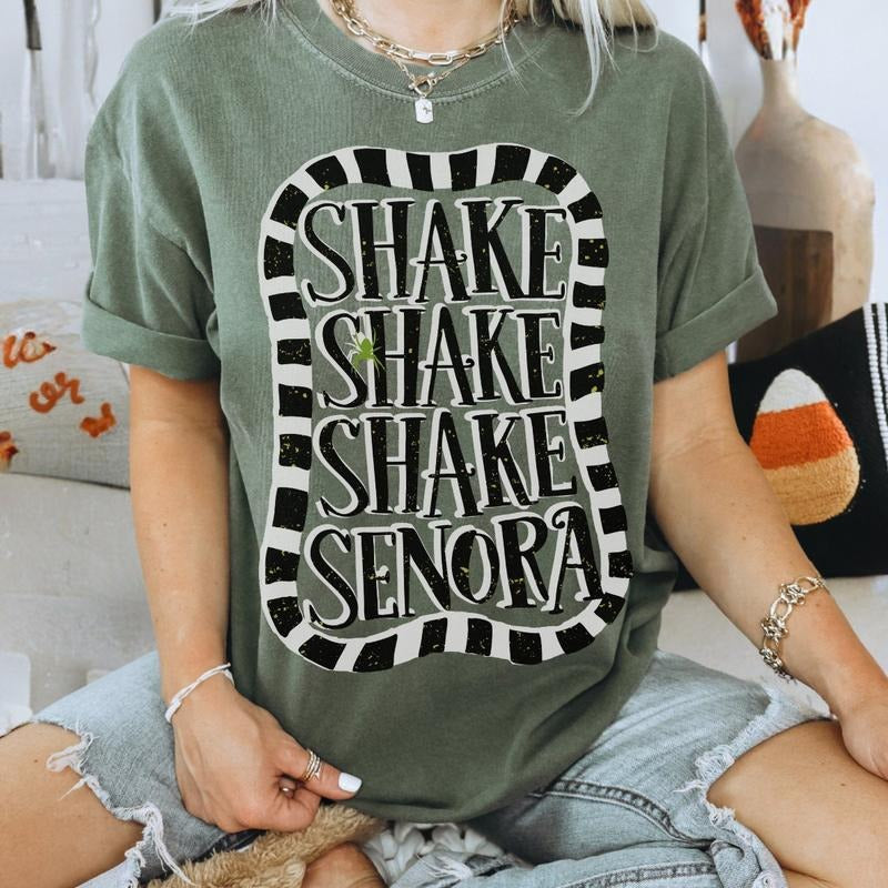 Comfort Colors Shake Shake Shake Shirt, Stripe Fall Tee, Awesome Cool Halloween Costume Tee, Funny Trendy Top