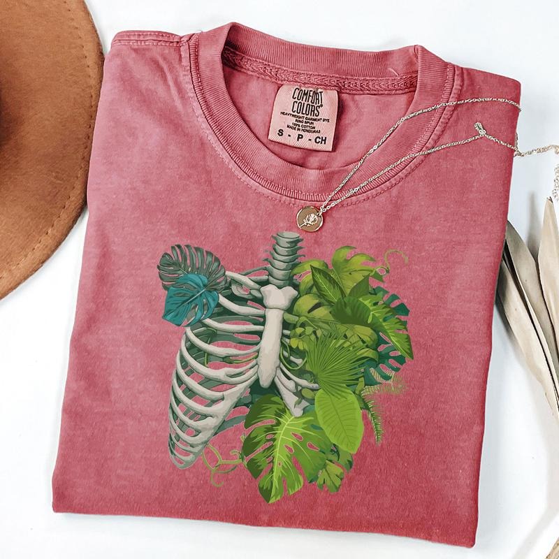 Comfort Colors Skeleton Plant Body T-Shirt, Plant Lover Shirt, Plant Mom Shirt, Monstera Tee, Plant Gift