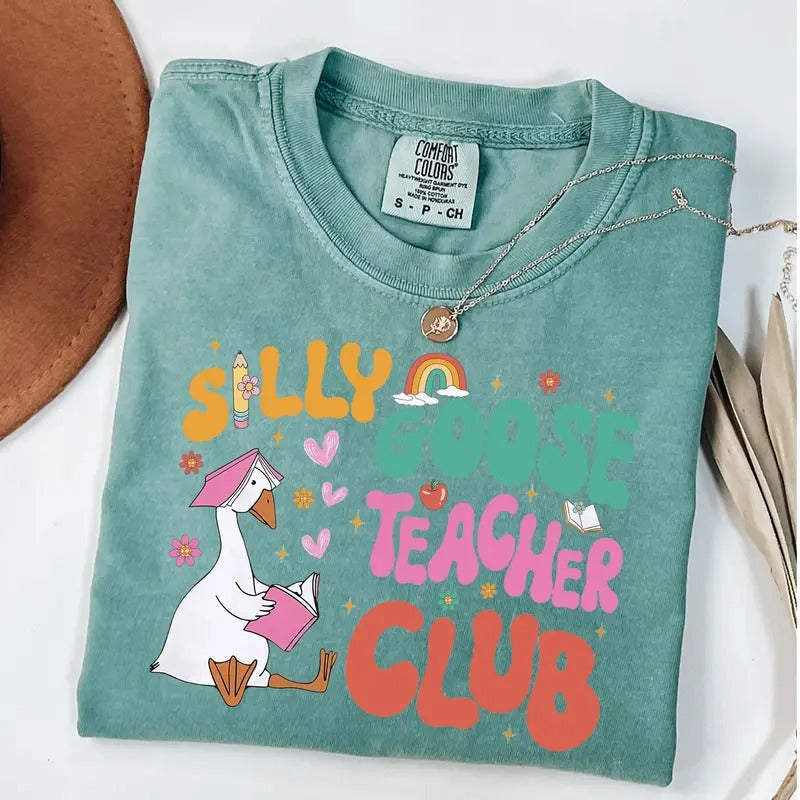 Comfort Colors Teacher Club Shirt, Silly Goose Teacher T-Shirt, Funny Teacher Shirt, Funny Goose Shirt