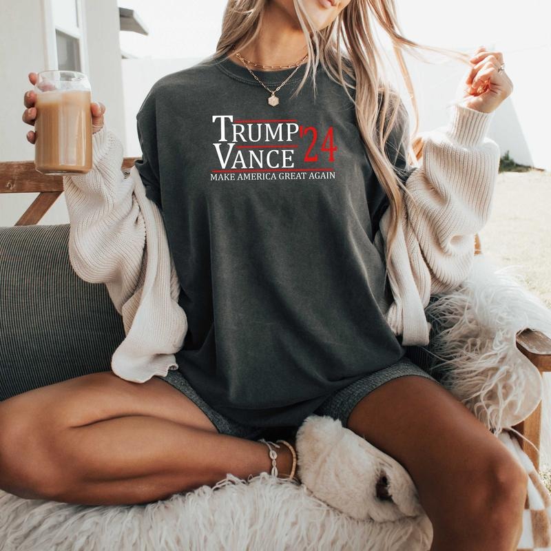 Comfort Colors Trump Vance 24 Shirt, Trump 2024 Tee, Vance 2024 Shirt, Make America Great, MAGA T-Shirt, Republican Tee, America First Tee
